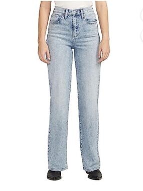 Silver Jeans Authentic Curvy High Slim Straight Jeans Size 10